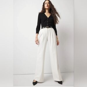 NWOT! White House Black Market off-white Wide-Leg Trousers